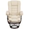 Flash Furniture Beige LeatherSoft Recliner & Ottoman w/ Wood Base BT-7818-BGE-GG - alternate 8
